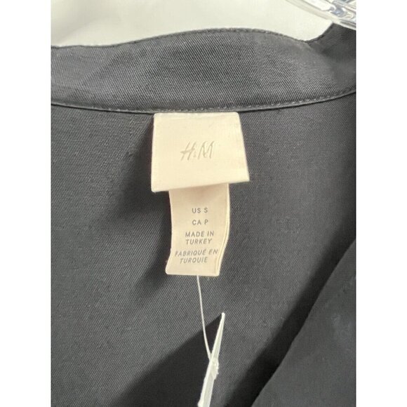 H&M Black Long Sleeve Maxi Dress Ruffles Viscose Sz Small NWT - Picture 5 of 8